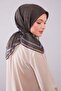 Silk Cotton Scarf with Oil Green Border Motif - 4