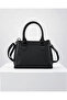 Women's 3-Compartment Zippered Hand and Shoulder Bag - Black - 3
