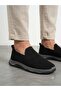 Men's Laceless Black Knitwear Sneaker Orthopedic Sole Walking Shoes - 3