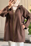 6406 - Comfortable Zippered Pocket Hooded Long Cap with Hood Detail - 7