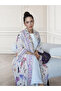 Fashionable Floral Print Front-opening Abaya Two-piece Set Including Headscarf - 2