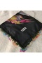 Handmade Needlework Writing, Scarf, Yemeni, Mevlit Cover, Head Cover, 4 Sides Embroidered, 100% Cotton, 100*100cm - 2