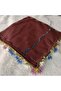Handmade Needlework Writing, Scarf, Yemeni, Mevlit Cover, Head Cover, 4 Sides Embroidered, 100% Cotton, 100*100cm - 8