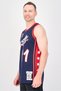 Men Sportswear Fit Sleeveless Karl Malone Basketball Jersey, Navy - 2