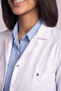 Women's Shirt Collar Long Sleeve Medium Length White Alpaca Fabric Doctor's Coat - 6