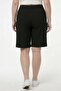 Women Stripe Basic Shorts, Black - 4