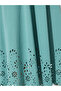 Green Laser-Cut Sleeveless A-Line Maxi Dress - 4