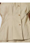 Beige Fold Pleat Detail Sleeveless Peplum Top - 3