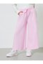 Teen Girls Light Pink Cotton Wide Leg Cropped Joggers