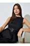 Black Sleeveless Belted Peplum Top - 5