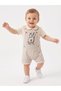 Cotton Rabbit Detailed Snap Fastener 2-Piece Baby Boy Salopet Set - 3