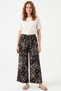Women's Green Black Ethnic Patterned Wide Leg Pants - High Waist Atlas Pants