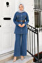 Stone Pocket Denim Double Suit Light Blue 6165