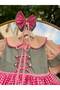 Baby Girl Pink Plaid Blue Retro Model Timeless Design Dress + Buckle (100% Cotton) - 6