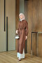 Women's Hidden Buttoned Waist Tie Dress Brown - 5