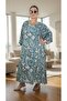 Pocketed Boat Neck Truvakar Sleeve Oversize Large Size Cotton Viscose Dress - 2