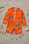 Aloha Surf's up Orange Zippered Long Sleeve Baby Boy Romper Swimsuit - 8