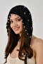 Pearl Detailed Summer Knitted Beanie Y8249 Black - 5