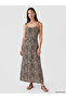 Rmz Gi̇yi̇m Farkiyla U Roba Collar Rope Strap Leopard Embroidered Dress - 2