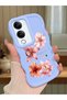 Vivo Y19E Compatible Case Camera Protector Blue Silicone Couple Phone Case Floral Pattern