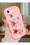 iPhone 7 Compatible Case Camera Protector Pink Silicone Couple Phone Case Floral Pattern