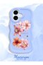 iPhone 17 Compatible Case Camera Protector Blue Silicone Couple Phone Case Floral Pattern - 2