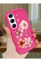 Tecno Camon 40 Compatible Case Camera Protector Red Silicone Couple Phone Case Floral Pattern