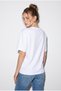 Women's White Cotton Crew Neck Asymmetrical Cut Waist Accessory Blouse Öb261055 60286437 - 5