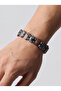 Snowy Obsidian - Bronzite - Hematite Natural Stone Bracelet - Wide Cut - 2