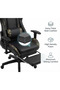 Gaming Chair Computer Chair, Flannelette Fabric Game Chair with Head Pillow and Waist Pillow, Ergonomic Computer Chair with Footrest - 6