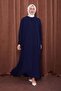 Navy Blue Button Closure Ferace