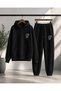 Unisex Minimal New York Print Winter Top and Bottom Tracksuit Set