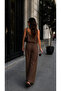 V-Neck Strappy Crop Top and High Waist Wide-Let Pants - 2