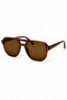 Men's Retro Design Brown Frame Brown Glass Sunglasses - 6