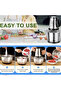 5-in-1 immersive handheld blender, equipped with 800ml mixing cup, 600ml chopper, stainless steel intelligent blade, along with egg beater, potato grinder, food chopper/processor - 5