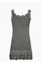 Women's Cycling Lace Collar Strap Mini Length Summer Knitted Viscose Nightgown Dress - 3
