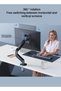 Aluminum Alloy Full Motion Single Monitor Arm, Air Pressure Lifting, Rotatable, Telescopic, Tilting Monitor Desktop Stand, Suitable for 13-32 Inch Screen, Load Bearing 10kg - 5