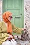 Double Sided Silk Shawl Orange