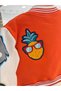 Girls' and Boys' New Season Fleece-Lined Embroidered Detail College Jacket 2-7 Years - 6
