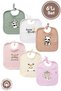 Baby Girl Newborn Combed Cotton 100% Cotton Printed Tie-On Baby Bib Set of 6