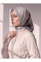 Leaf Patterned Cotton Scarf - Anthracite Gray - 5