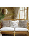 Brown Flower Basket Butterfly Patterned Runner and Set of 4 Throw Pillow Covers - 5