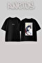 At Cifti Design Back Printed Cotton Black Oversize T-Shirt