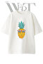 Pineapple Melting Sunglasses Design Printed Unisex White Oversize T-Shirt