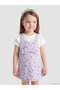 Lilac Floral Baby Girl Salopet Dress and T-Shirt - 2