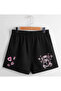 Hanangiyim Unisex Oversize Relaxed Fit High Waist Special Design Printed Summer Shorts