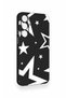 Samsung A55 Compatible Black Mega Star Patterned Silicone Case - 3