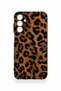 Samsung A15 Compatible Dark Leopard Leather Patterned Silicone Case - 2