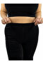 Plus Size Velvet Lycra Elastic Waist Piped Leg Women's Tights - 4