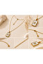 316L Steel Gold Letter D Rectangular Pendant - 2